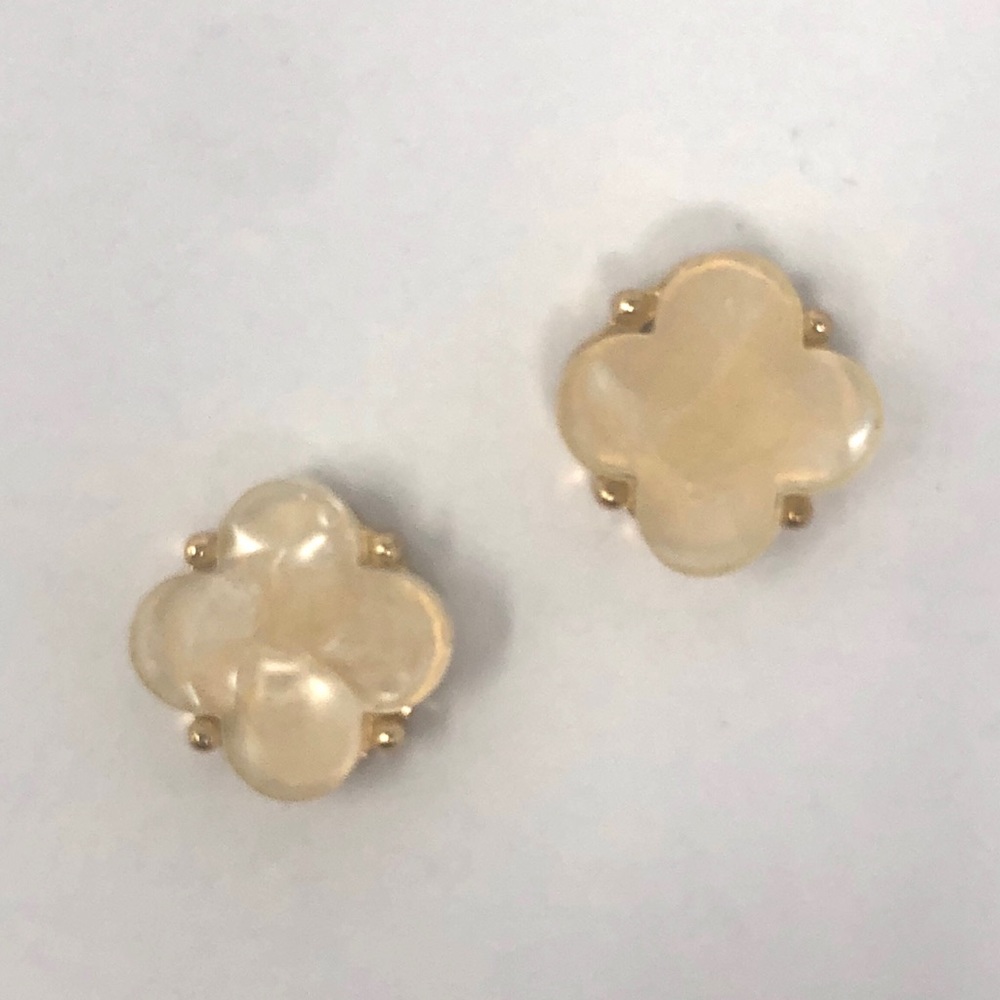 Ivory Clover Stud Earrings